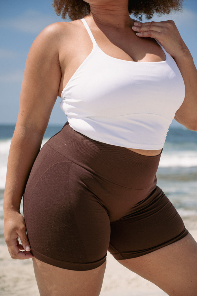 Espresso Airlift Energy High-Waist Seamless Shorts 5" - UNLMTD Active + Lounge
