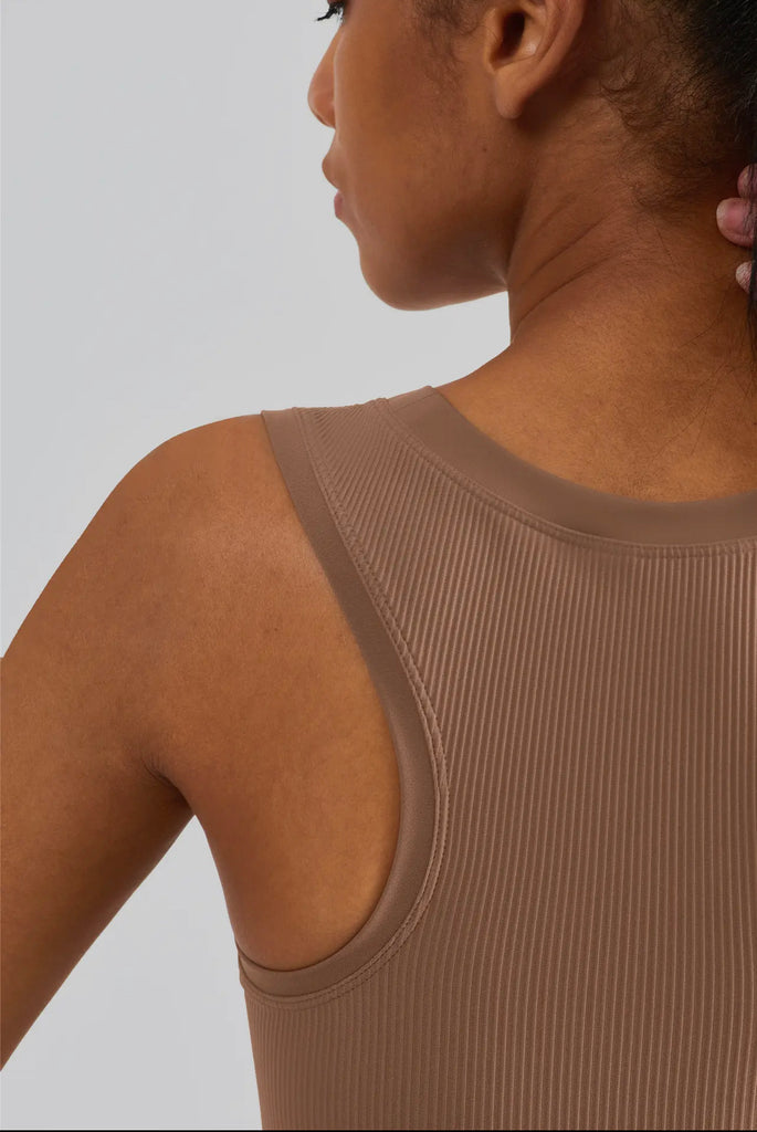 Sculpt Ribbed Favorite Crop Top (Frappuccino) - UNLMTD Active + Lounge